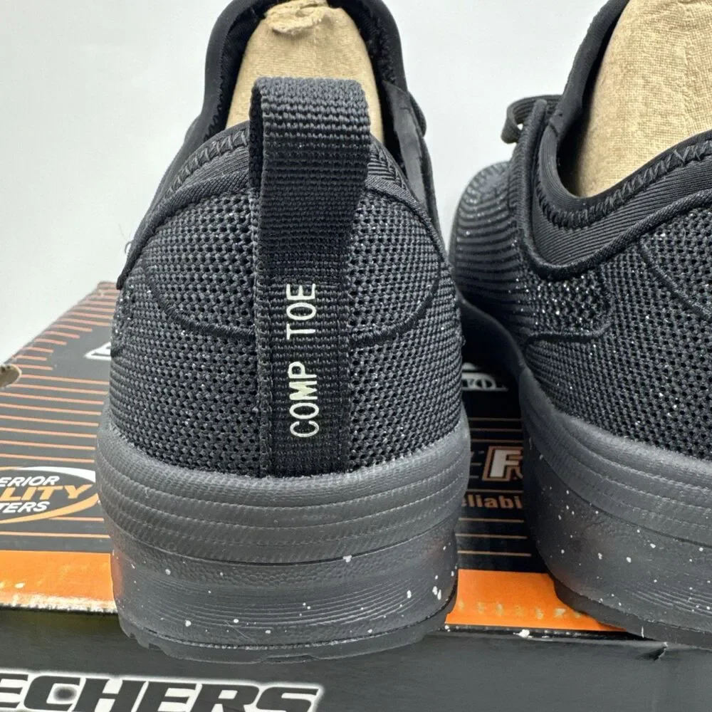SKECHERS 108033 Women's Bulklin Balran Composite Toe Work Shoe Black Size 7.5